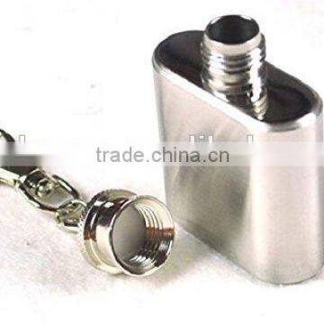 Fashion 1oz Mini Stainless Steel Hip Flask Flagon With Keychain