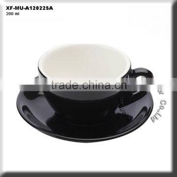 black 200ml porcelain cup & saucer set