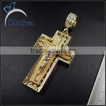 hot sale hip hop cheap gold plated cross jesus pendants