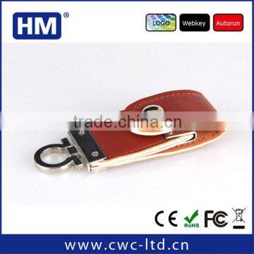 64gb high speed fashion leather pen drive for promotion gift