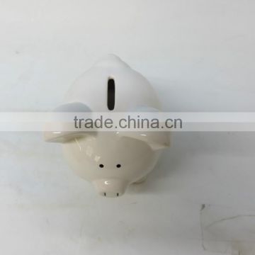 2016 wholesale white ceramic piggy bank