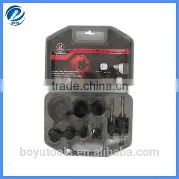 9pcs carbon steel hole saw set for wood cutting