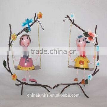 Handmade Painted Metal Dolls for Garden Decoration