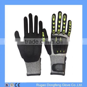 Heavy Duty Oilfield Impact Gloves Cut Resistant Shockproof Gloves Anti Cut Nitrile Gloves