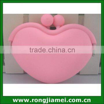 Cute Silicone Custom Print Red Heart Shaped Coin Purses For Ladies photo-3