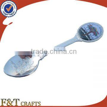 engraved resin nickel zinc plating spoon with custom offset print logo