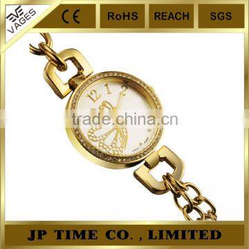 Lady Fashion Bling Stylish Twist Stainless Steel Chain Band chain wrist watch