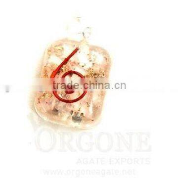 Rose Quartz Orgone Rounded Square Pendant : Orgone Supplier Khambhat