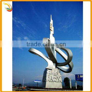 Urban Decoration Metal Boat Sculpture Stainless Steel Outdoor Sculpture photo-2