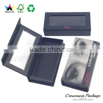 Recycled Cardboard Empty Custom Eyelash Packaging With Clear Window                        
                                                Quality Choice