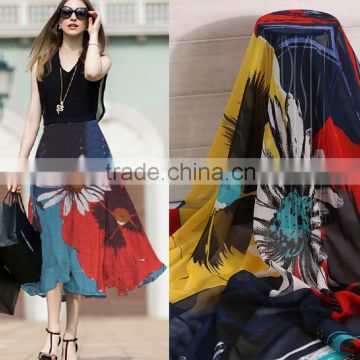 Bohemian flower printing skirt fabric,75d polyester chiffon fabric                        
                                                Quality Choice