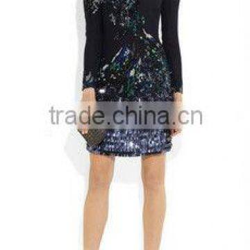 elegant Stunning Black Full Beaded Mother Of The Bride Short gowns With Long Sleeves XYY- wy023-335486