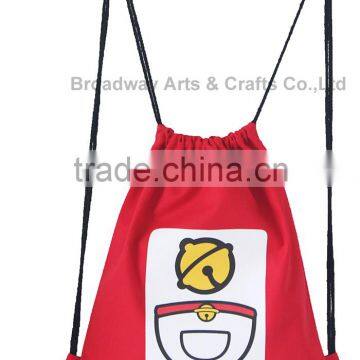 Canvas school bag drawstring backpack bag