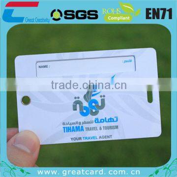 Plastic Material and Tag Type plastic luggage tag with eyelet