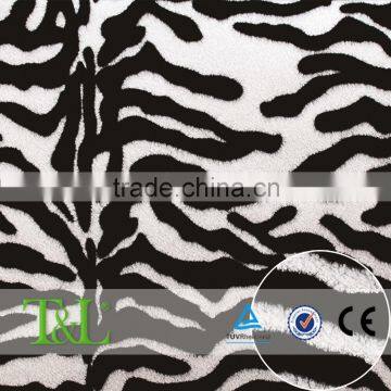 Zebra-stripe flock velvet wallpaper suppliers China