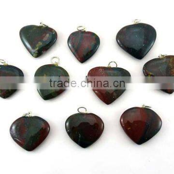 Blood Agate Heart Pendant