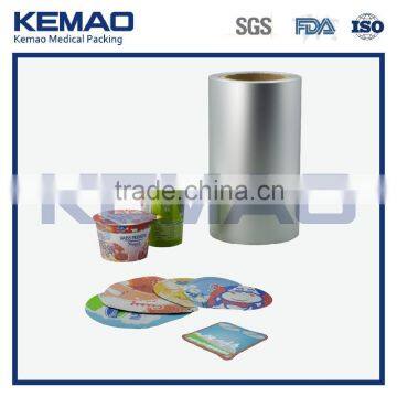 30 micron soft yogurt cup aluminium foil lid with PS lacquer