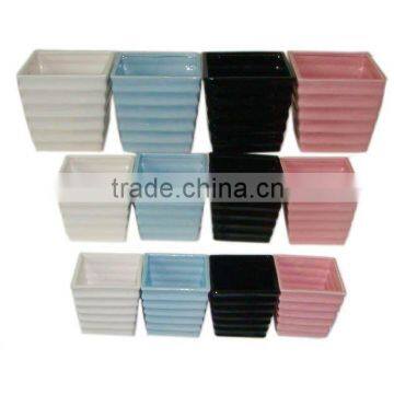 color glazed ceramic indoor square planter flower pots