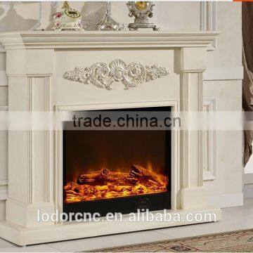 Cheap Wood Mantel Fireplace and Resin Log photo-2