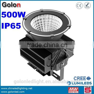 500w led floodlight with meanwell driver ip65 5 years warranty CE RoHS certificated led flood light for tower crane light