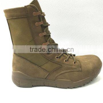 Yiwu army lightweight leather tan fashion tactical military combat boots