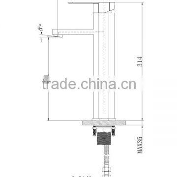 Royal Rectangular Basin Faucet With Long Neck 18 1102 photo-2