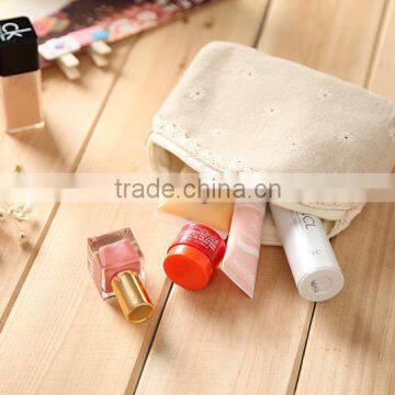 Wholesale Newest High Quality Ramie Cotton Fabric and Linen Cosmetic Bag GW786 photo-2