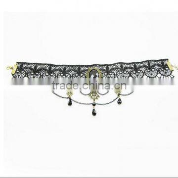 Gothic Acrylic Excellent Beads Lace Collar Victorian Choker Necklace Pendant photo-3