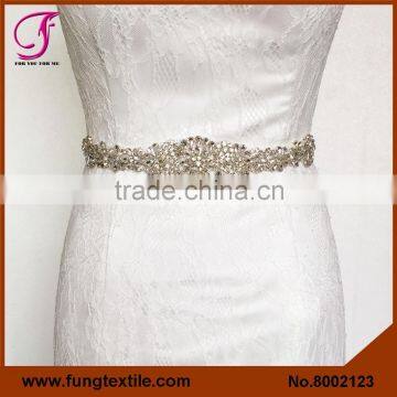 FUNG 8002123 Wholesales Crystal Appliques Bridal Rhinestone Sash For Wedding Dress