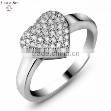 Fashion Cubic Zirconia Heart Ring , Lady Ring,New Design Rings Silver Jewelry