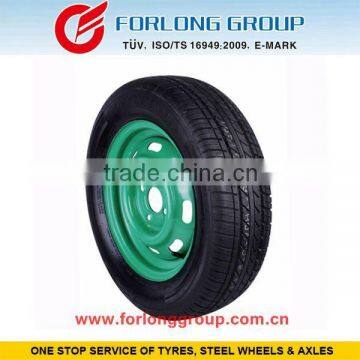 TRAZANO brand 165/70R13 4X98 car trailer wheel 132.PCR Size:165/70R13 79T 3.Steel Wheel: 4.5Jx13 ET30 4P/100X57 1.Size: 4.5J