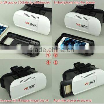 3D VR Box Virtual Reality Headset Adjust Cardboard ABS and Spherical Resin Lens for Iphone Lens photo-4