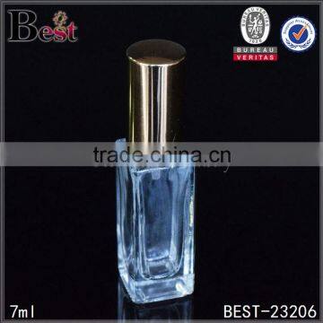 7ml 8ml 10ml glass perfume bottle with golden sprayer, golden lids