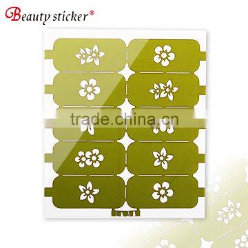 green flower nail art stencil