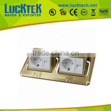 Multifunctional Floor Socket,Double Pop-up Floor Outlet Box brass europe Socket