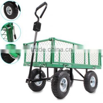 folding Steel Utility Cart with Removable Folding Sides