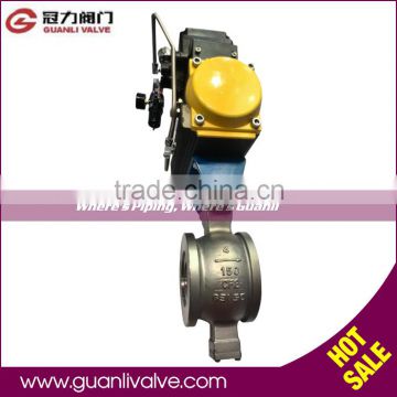 Wafer Connection Pneumatic Segmented Ball Valve