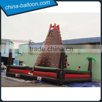 mobile rock inflatable climbing wall,inflatable climbing wall castle for outside play