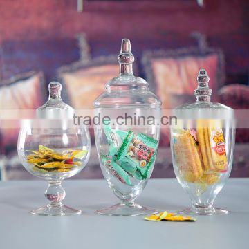 Handmade clear Glass candy storage jar, small glass storage jar