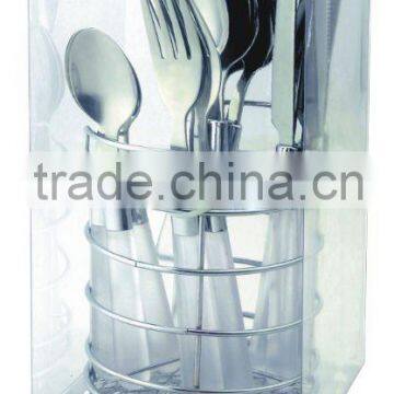 Hot-sale stainless cutlery set, stainless steel cutlery, stainless steel tableware packing with iron basket and PVC box