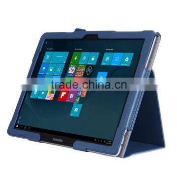 Factory Direct Pricing Cow Leather Multifunctional Case for Samsung Tab Pro S With Built in Stand, Hand Strap photo-3