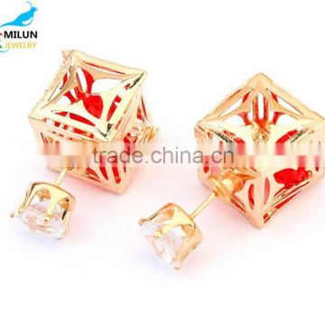 Fashion yakeli hollow out Square stud earrings jewelry wholesale