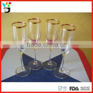 7oz glass holder gold rim champagne flute