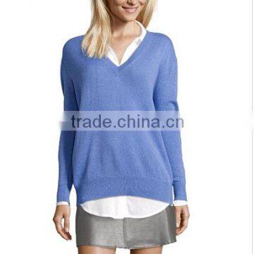 women fashion couple pullover sweater ladies v neck Long Sleeve Twinset Pullover Sweater