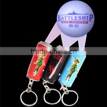 Customed Shpape Logo for children led projector torch with keychain