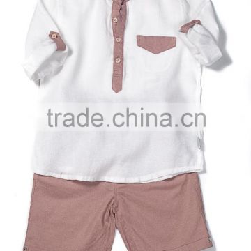 Set Boys Linen mix color Short Sleeve