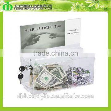 DDD-0109 Trade Assurance Chinese Factory Wholesale Acrylic Donation Box Compartment