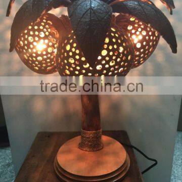Coconut Shell Table Lamp (trees)