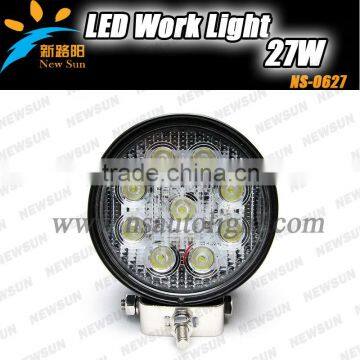 Super Bright Aluminum Housing 12V 27W Led Work Light in Auto Lighting System for ATV SUV Truck For Jeep Offroad Vehicles