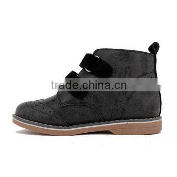 2016 Wholesale 2182-F-4A Children Suede PU High Ankle Casual Shoes With Rubber Sole